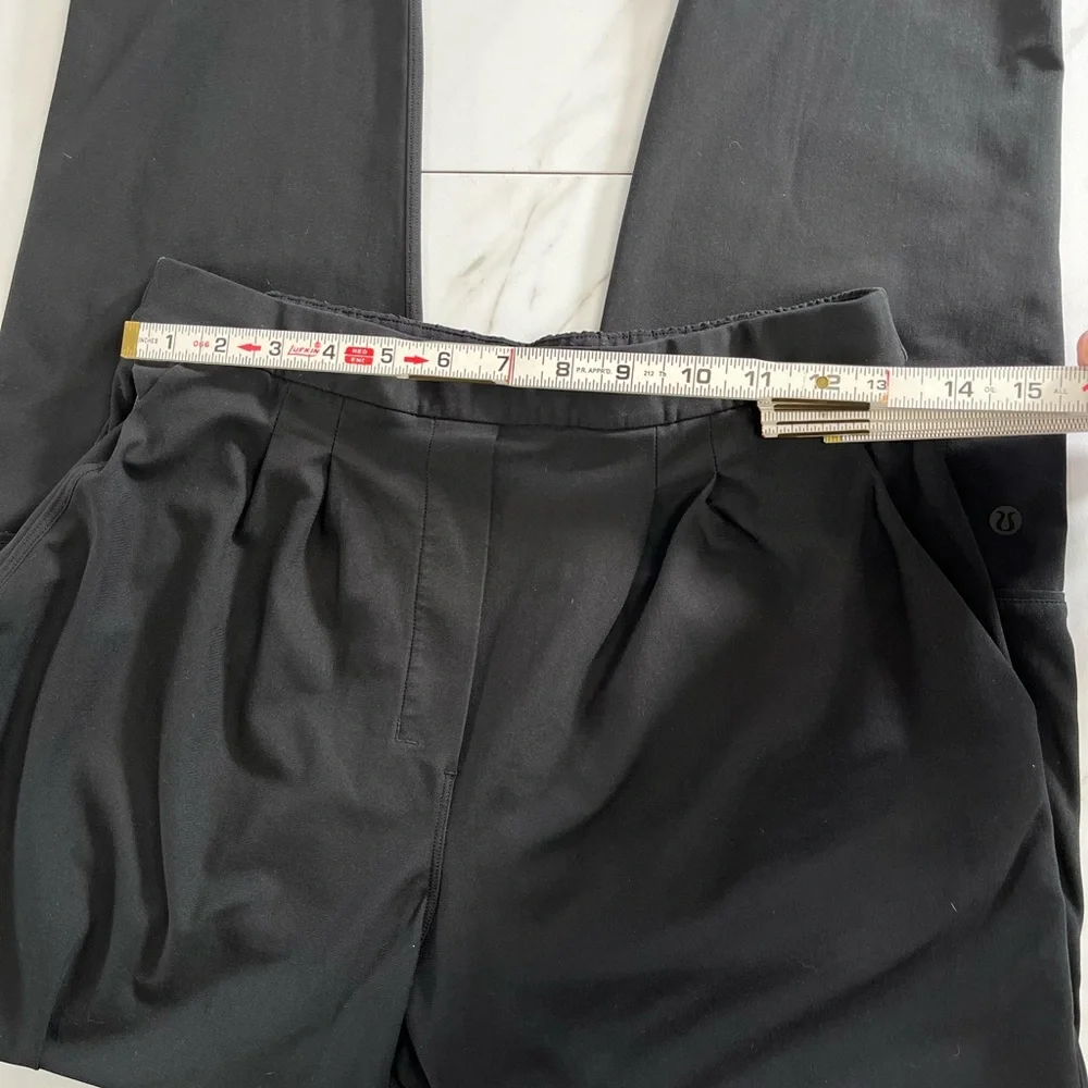 Lululemon Essential High Rise Trouser Pants Womens 8 Black Pocket Front Pleat